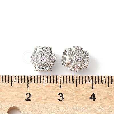 Brass Micro Pave Cubic Zirconia European Beads KK-U067-08P-05-1
