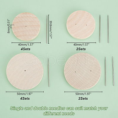 12Pcs 4 Styles Flat Round Wooden Doll Stands Display Holder DIY-GA0007-28-1