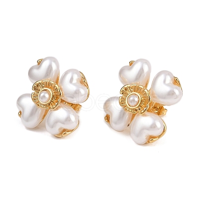 304 Stainless Steel Flower Stud Earrings LS-EJEW-A138-09G-1