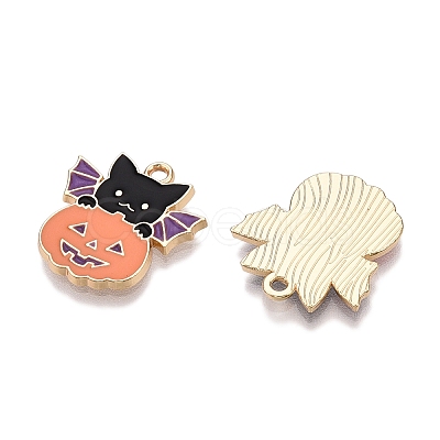 Halloween Theme Rack Plating Alloy Enamel Pendants X-ENAM-N056-362-1