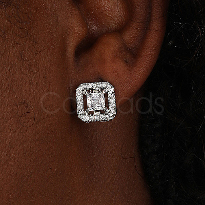 Brass Rhinestone Clip-on Earrings SZ0570-1