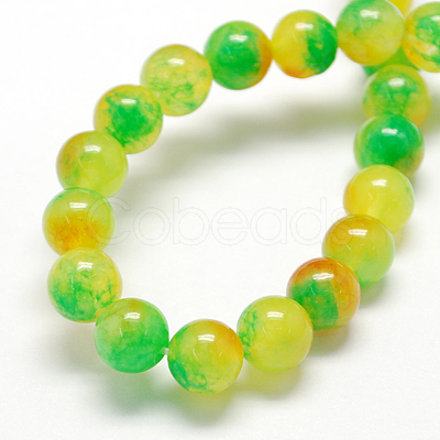 Two Tone Natural White Jade Bead Strands LS-G-R165-8mm-01-1