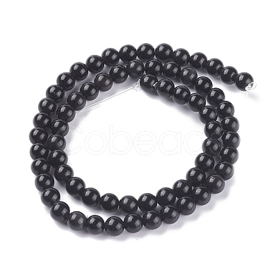 Natural Obsidian Bead Strands GSR6mmC132-1