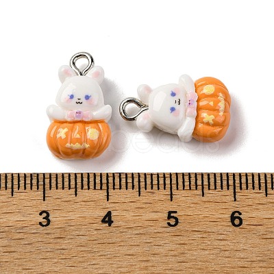 Halloween Theme Opaque Resin Pendants RESI-D075-02G-1