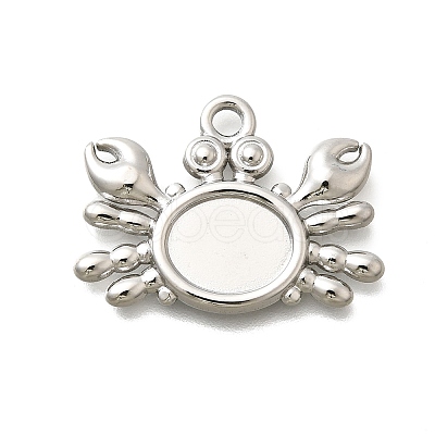 304 Stainless Steel Pendant Cabochon Settings STAS-E545-04F-P-1