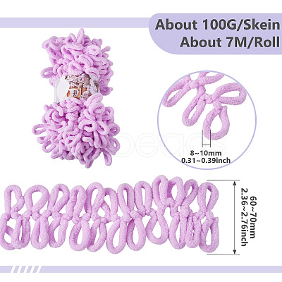 Finger Knitting Polyester Loop Yarn OCOR-TADJ0001-06G-1