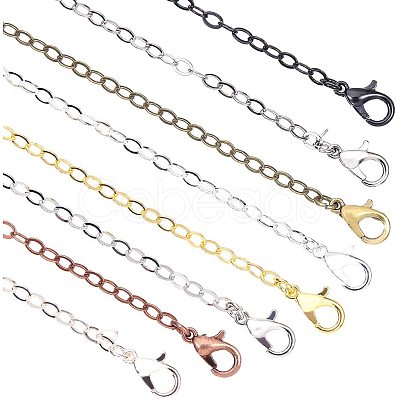 Brass Cable Chain Necklace Making MAK-PH0004-14-1