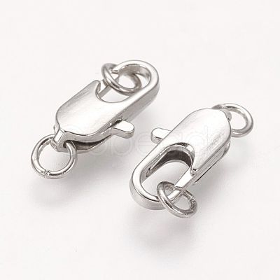 Brass Lobster Claw Clasps X-KK-KK801-P-1