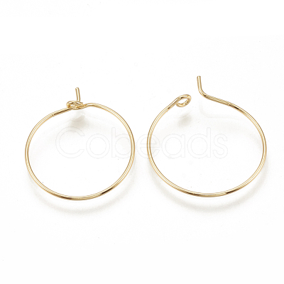 Brass Hoop Earrings Findings KK-S341-85-1