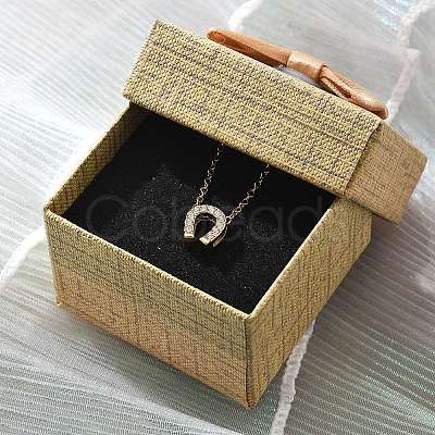 304 Stainless Steel Crystal Rhinestone Pendant Cable Chain Necklaces for Women NJEW-C062-01B-G-1