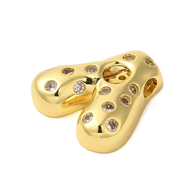Rack Plating Brass Micro Pave Clear Cubic Zirconia Perdants KK-C067-11G-A-1