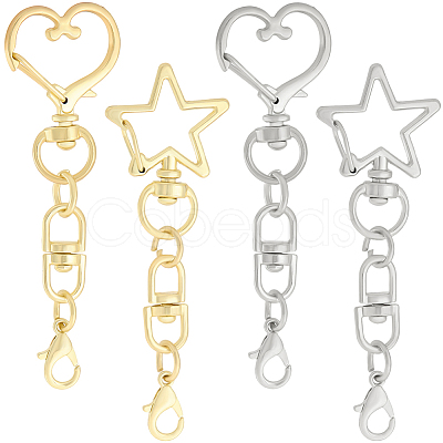 20Pcs 4 Styles Zinc Alloy Swivel Clasps FIND-SP0004-23-1