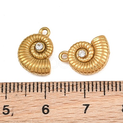 304 Stainless Steel with Crystal Rhinestone Charms RB-CBABFDA-11B-G-1