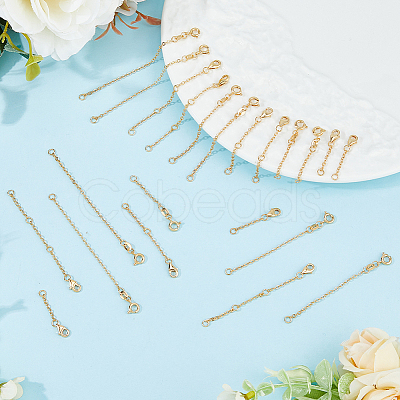 24Pcs 6 Style Brass Cable Chain Extender KK-GO0001-54-1