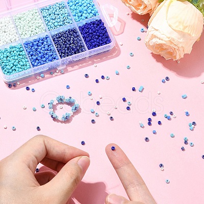 DIY Round Glass Beads Bracelet Making Kits SEED-YW0002-64A-1