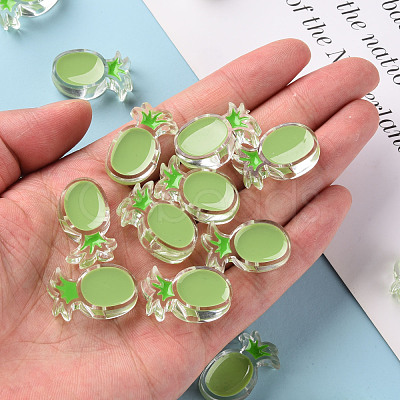 Transparent Enamel Acrylic Beads TACR-S155-002D-1