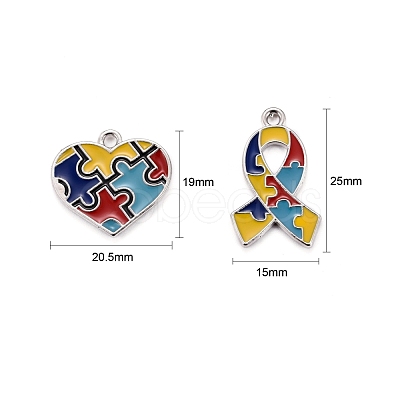 8Pcs 2 Style Enamel Alloy Pendants ENAM-LS0001-09P-1