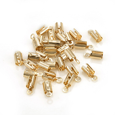 Brass Folding Crimp Ends KK-F777-01LG-1