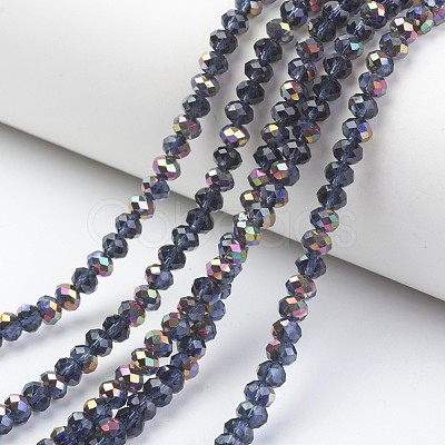 Electroplate Transparent Glass Beads Strands EGLA-A034-T6mm-R07-1
