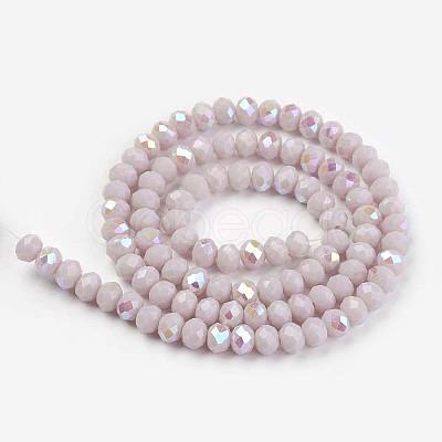 Electroplate Opaque Solid Color Glass Beads Strands LS-EGLA-A034-P6mm-L08-1