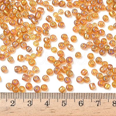 Transparent Rainbow Colours Round Glass Seed Beads X-SEED-A007-4mm-162C-1