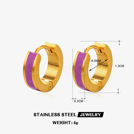 304 Stainless Steel Enamel Hoop Earrings FS-WG74D91-05-1