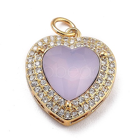 Eco-Friendly Brass Micro Pave Cubic Zirconia Pendants ZIRC-H122-03G-01-1