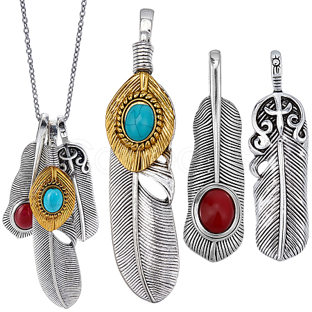 6Pcs 3 Styles Tibetan Style Alloy Pendants FIND-GF0009-11-1
