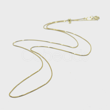 925 Sterling Silver Box Chain Necklaces STER-F039-40cm-13G-1