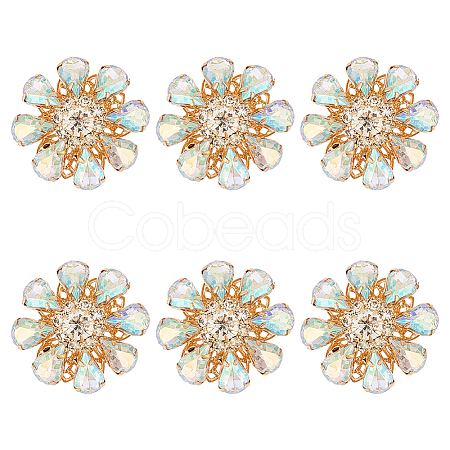 6Pcs Acrylic Rhinestone Buttons DIY-FG0004-60B-1