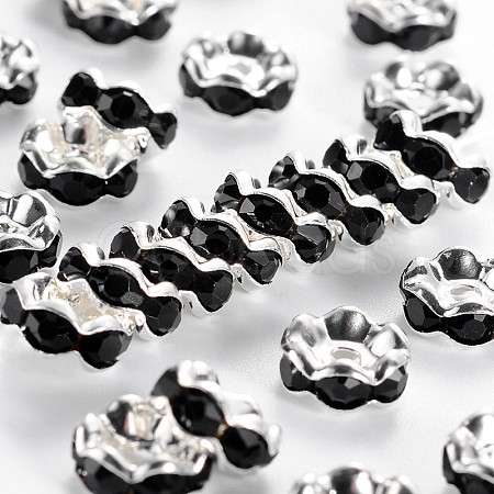 Brass Grade A Rhinestone Spacer Beads RSB030NF-04-1