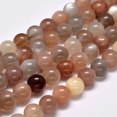 Grade AA Natural Multi-Moonstone Bead Strands X-G-M296-01-8mm-1