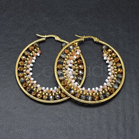 304 Stainless Steel Hoop Earrings X-EJEW-O090-F05-1