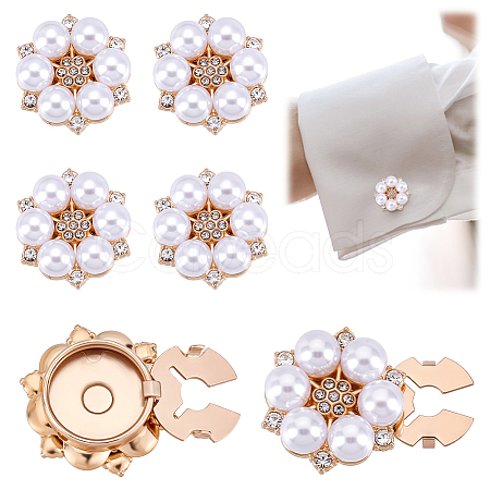 Alloy Rhinestone Cufflinks FIND-WH0111-881-1