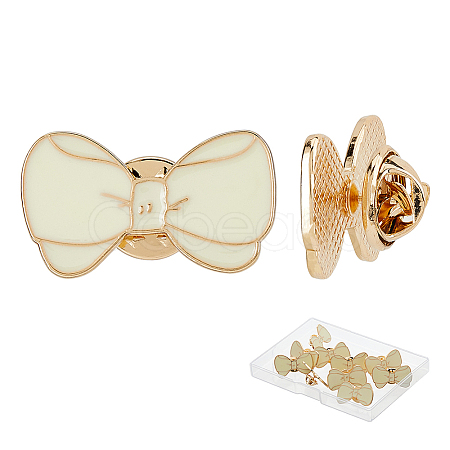 16Pcs Bowknot Enamel Pins JEWB-FH0002-01B-1