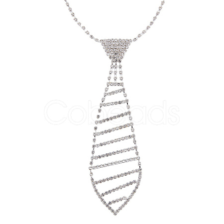 Rhinestone Cup Chain Necklaces NJEW-WH20003-004-1
