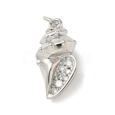 Brass Micro Pave Clear Cubic Zirconia Pendants KK-U046-02P-06-1