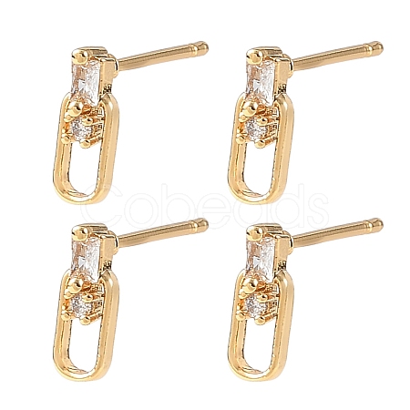 SHEGRACE Brass Micro Pave Cubic Zirconia Stud Earrings XGRQ4N622-727G-1