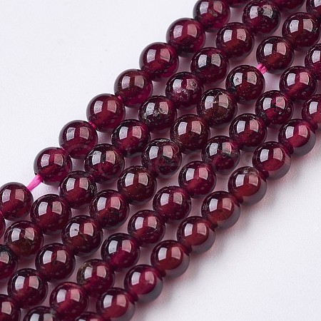 Natural Garnet Beads Strands G-J376-37-3mm-1