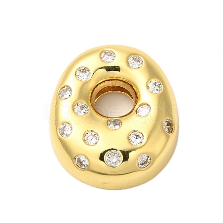 Rack Plating Brass Micro Pave Clear Cubic Zirconia Perdants KK-C067-11G-O-1
