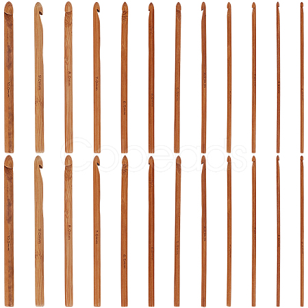 24Pcs Carbonized Bamboo Knitting Needles TOOL-CL0001-10-1