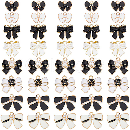48Pcs 8 Styles Alloy Enamel Pendants ENAM-SC0006-41-1