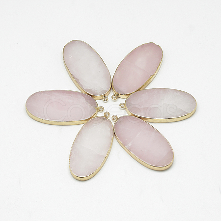 Natural Rose Quartz Big Pendants G-Q983-A06-1