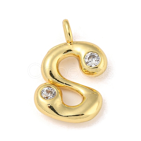Rack Plating Brass Micro Pave Cubic Zirconia Pendants KK-A200-24G-S-1