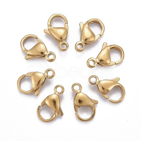 Ion Plating(IP) 304 Stainless Steel Lobster Claw Clasps STAS-H353-C-02G-1