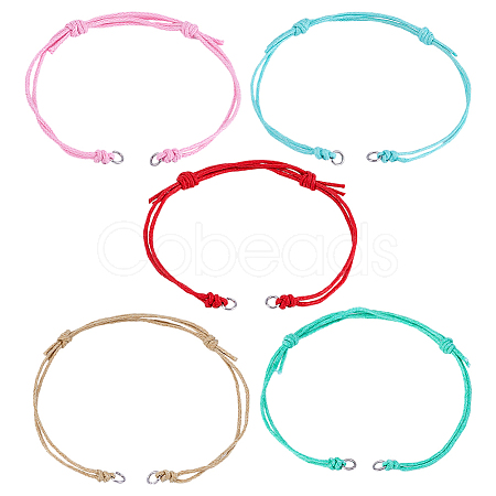 30Pcs 5 Colors Waxed Cotton Cord for DIY Bracelet Making AJEW-HY00006-1