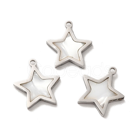 Hand Polished 304 Stainless Steel Star Charms STAS-A080-11P-1