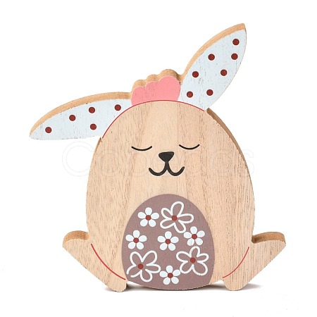 Easter Theme Natural Wood Display Decorations AJEW-P087-A02-1