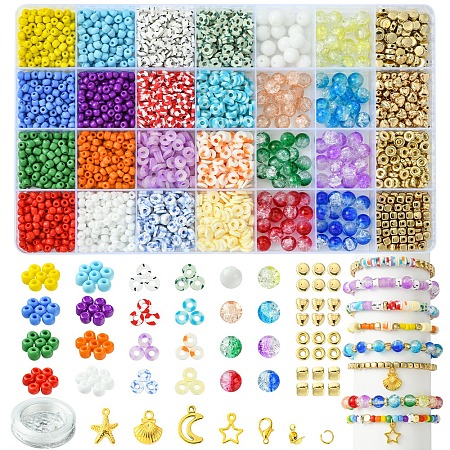 DIY Alloy & Polymer Clay & Glass Earring/Bracelets Jewelry Making Kits DIY-FS0007-29-1