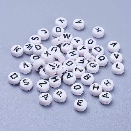 Acrylic Horizontal Hole Letter Beads OACR-E001-19-1